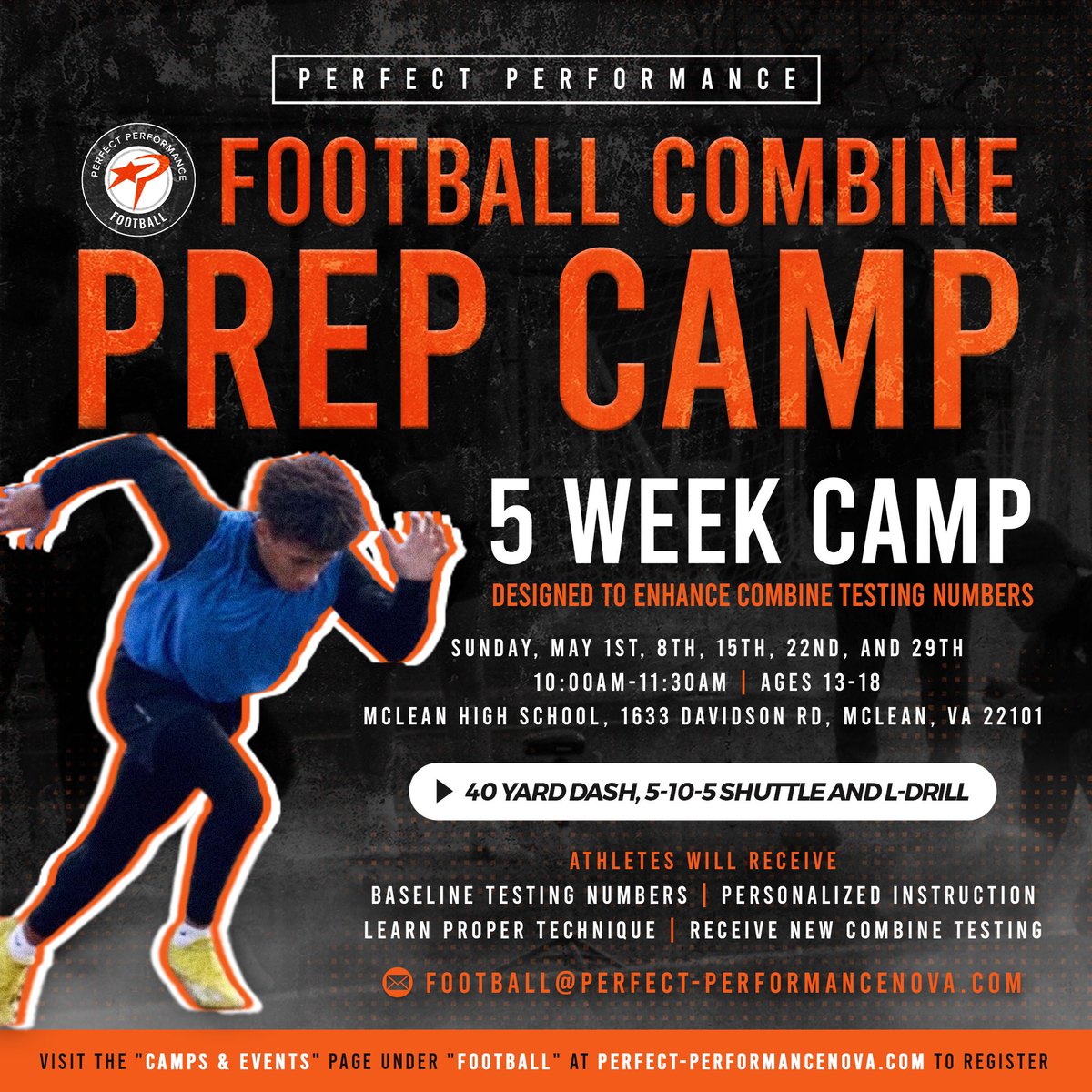 PPNOVA_FBall's tweet photo. Get ready for college camps and come work on your combine testing numbers with our professional coaches! This 5 week camp is offered every Sunday in May. Register today at https://t.co/SZx62SqTbB
#preparetoperform #combinetesting #footballrecruiting #combineprep #collegefootball https://t.co/ECjXYVI7Jl