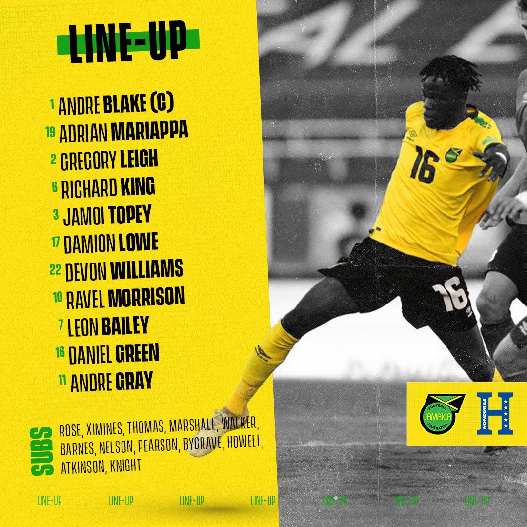 jff_football's tweet photo. Closing off our WCQ with this XI
.
#QatarMotivated #ReggaeBoyz #JAMHON #JFF_Football https://t.co/8eIX6BdRQi