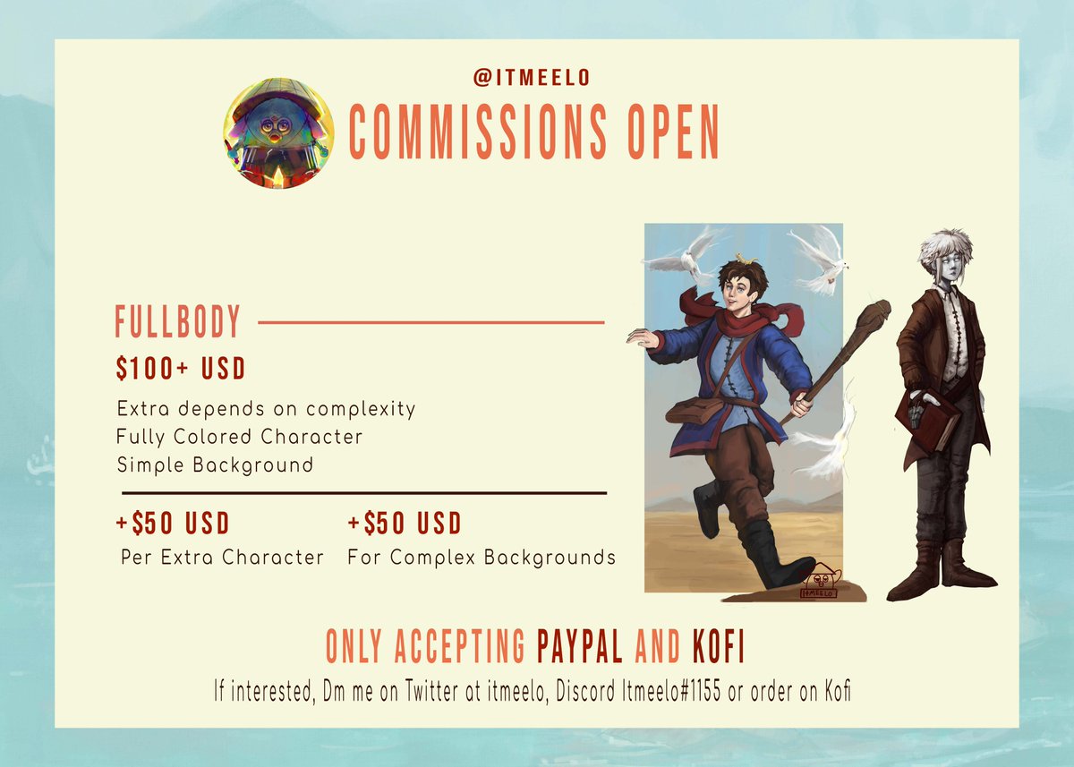 itmeelo's tweet photo. Commissions Open! :)

Thought I'd finally make a more aesthetic looking set of pages instead of handwriting everything

DM me if you're interested!

[Retweets Appreciated]

#commissionsopen #art #fantasyart #dnd #dndart #ttrpg #digitalart #dnd5e https://t.co/Jda1RTML51