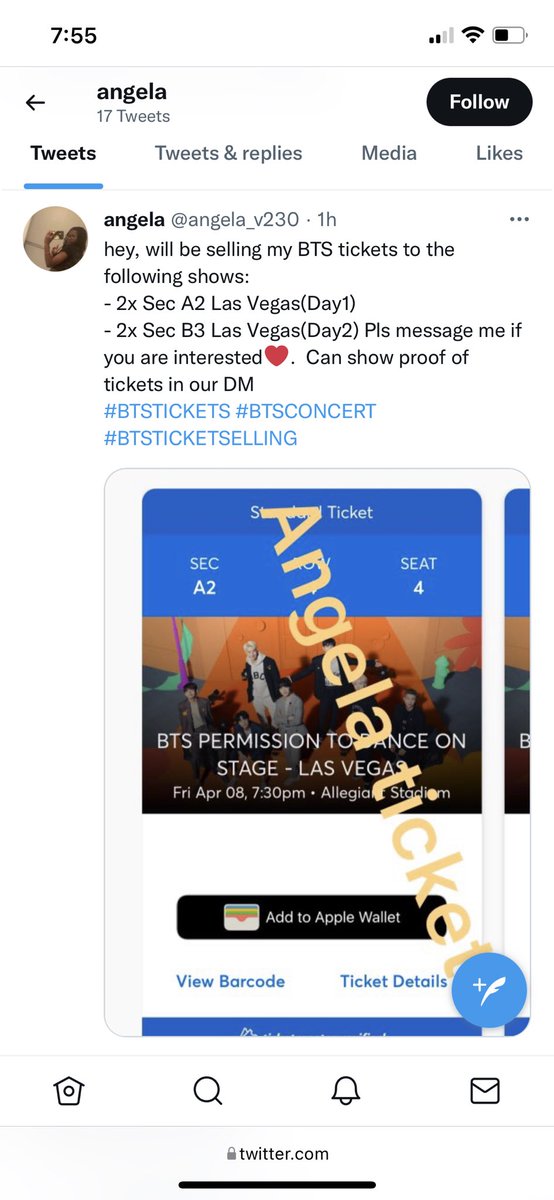 AntoniaPulido8's tweet photo. @WTS_BTStickets Please help reporting this woman.  She scammed me out of BTS tickets after paying her.  Lost my money and lost the tickets https://t.co/5biqZCz3Mk