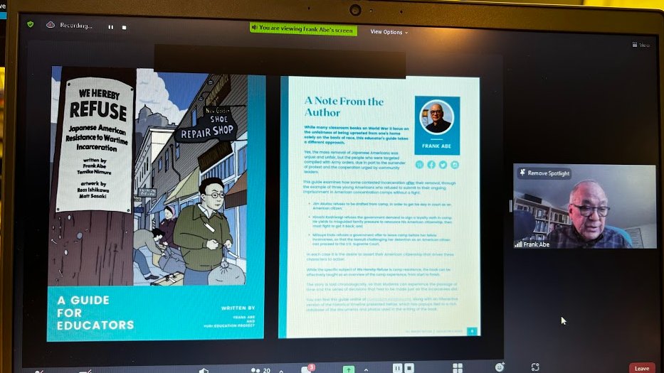 ToshimiAbeJ's tweet photo. Thanks to all participants of #FAUCHHRE @FloridaAtlantic Japanese American Internment PD in partnership w @HeartMountainWY @NEH_Education @FrankAbe author of #WeHerebyRefuse &amp;  @HiguchiJD author of Setsuko’s Secret @The_Prep_SDPBC @pbcsd  @AltEd_SupServs https://t.co/y8h0vF46zQ