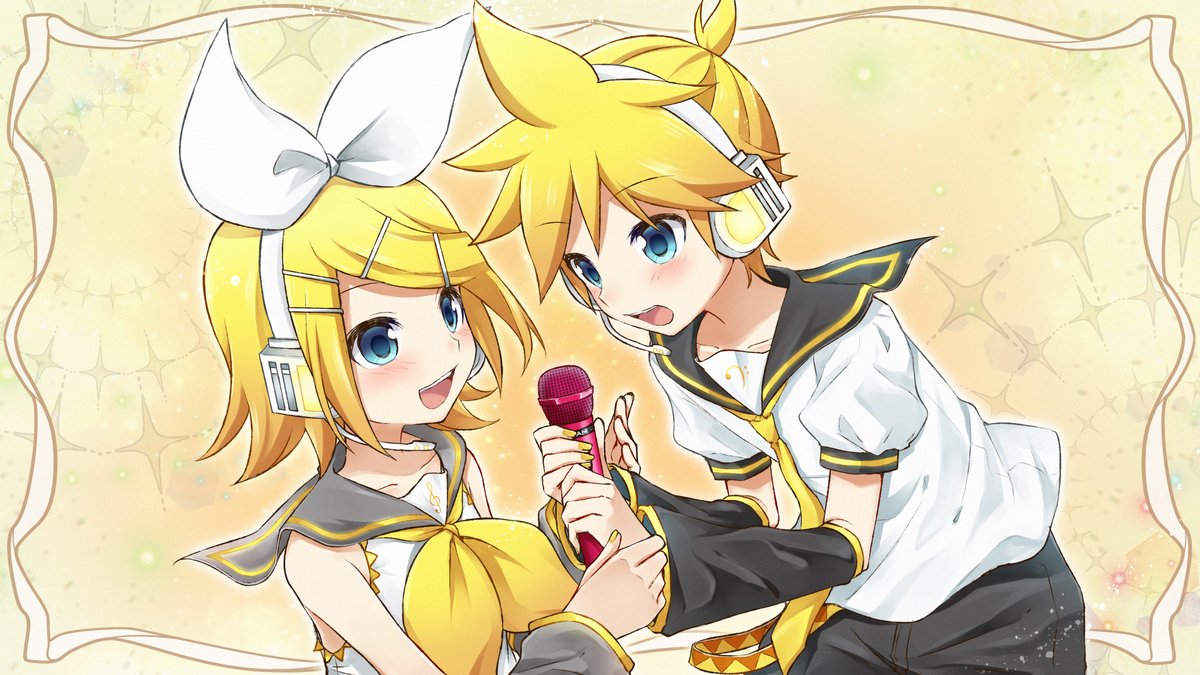 鏡音レン ,鏡音リン 「「piapro × LIVE DAM Aiカラオケ背景イラスト」応募用に鏡音リン」|スだちのイラスト