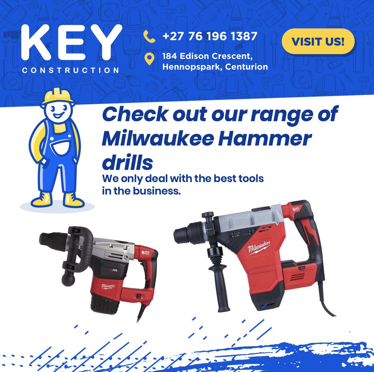 HireKey's tweet photo. Milwaukee Drills - https://t.co/zINNqnkC5q Milwaukee drills come with extra features, more speed, and longer runtimes to fulfill the needs of professional and extreme DIYers, construction and mining sites. The Tool For YOU

 #tools #construction #tool #toolsofthetrade https://t.co/vOK2zNV7iN