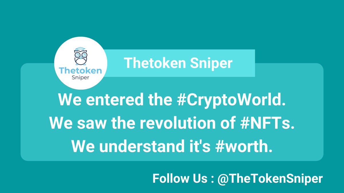 TheTokenSniper's tweet photo. We entered the #CryptoWorld.
We saw the revolution of #NFTs.
We understand it's #worth.

Vote this: https://t.co/HZzouhzPJE

To enter: @TheTokenSniper

🟡 follow us
🟡 drop your wallet in comment
🟡 retweet, like

#Airdrop #cryptocurrency  #thetokensniper https://t.co/T2kAcrWvIU
