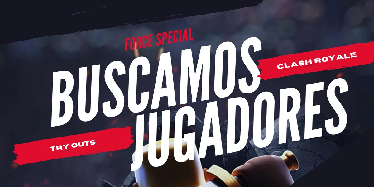 Debido a la retirada de algunos jugadores, ahora estamos en busca de unos nuevos 💎 y así poder reforzar el roster🛡.

Requisitos:
✅Tener discord o Whatsapp
✅Disponibilidad de horario
✅Compromiso con el equipo 

#ClashRoyale #buscamosjugadores #forcespecial