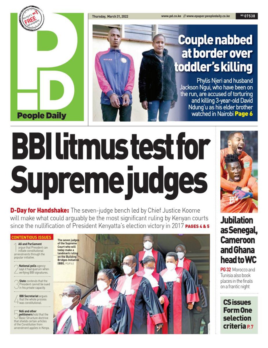 evansokaalo's tweet photo. It's Thursday (TBT) 31/03/22 end month. These are the Newspaper 📰 headlines in KE

Kuria Moses Kajwang Junet BBI Susan Kihika Alai Kileleshwa Fools Uhuruto #JusticeForEbbie NHIF Tangatanga odingas #RutoInKitui #MainaAndKingangi Siaya Kalenjin Eldoret Kisumu Raila #AzimioLaUmoja https://t.co/2sO2035ujA