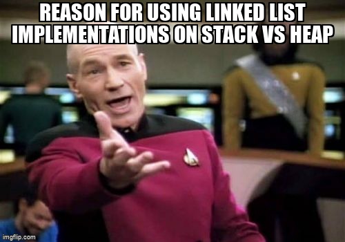 overflow_meme's tweet image. Reason for using linked list implementations on stack vs heap stackoverflow.com/questions/7168… #datastructures #systemsprogramming #linkedlist #c