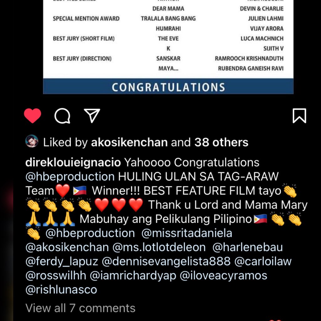 KeRiBellesOFC's tweet photo. Repost from Direk Louie Ignacio:

CONGRATULATIONS to Team #HulingUlanSaTagAraw! ✨👏🏻

🌟 Winner: BEST FEATURE FILM
at the Prime International Film Festival 2022 in Mumbai, India 🌟

We are so proud of you, our RitKen! 🤍

A Rain In The Summer #HUSTA
Ken Chan and Rita Daniela https://t.co/ntCWElVFMi