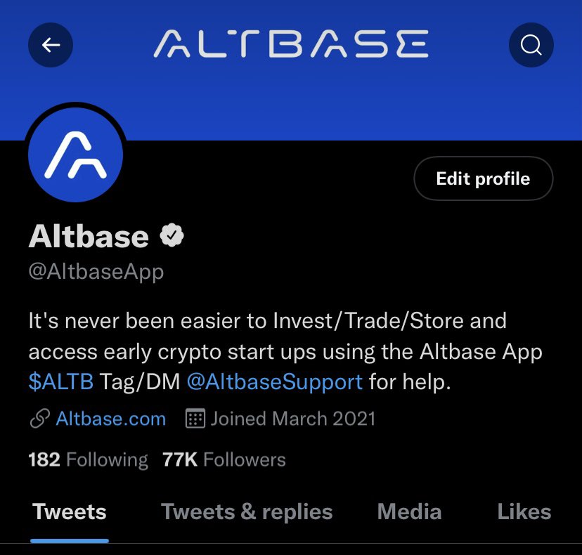 AltbaseApp's tweet photo. We are now @premiumbusiness on #Twitter! 🔥

#AltbaseApp $ALTB https://t.co/vwsxmAWBCK