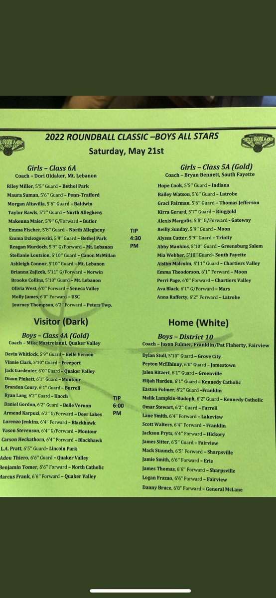 Congrats to <a href="/cheeksgordon20/">Daniel Gordon</a> and <a href="/DevinWhitlock3/">Devin Whitlock</a> for their selection to the Roundball Classic. 🏀💚💛