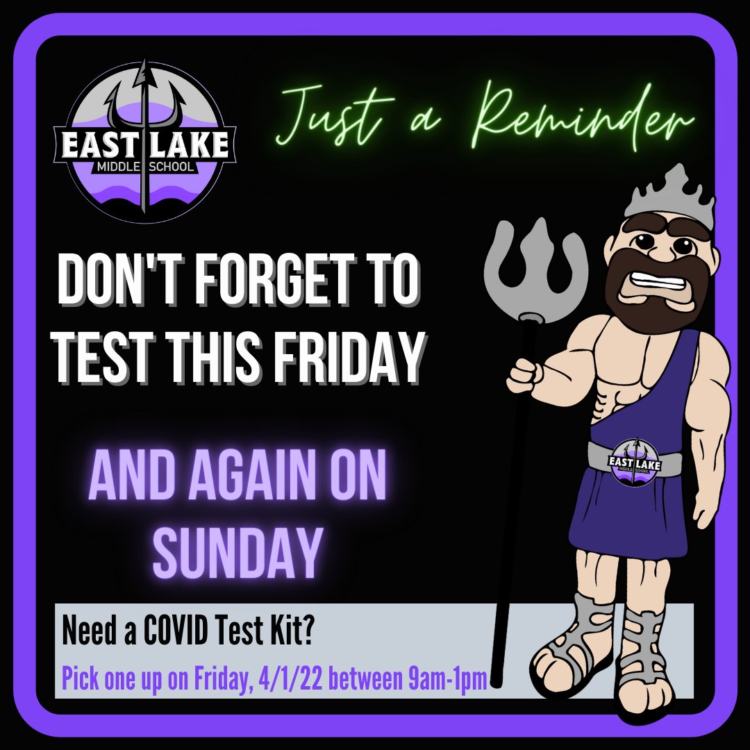 Tritons, a reminder to test before you return.