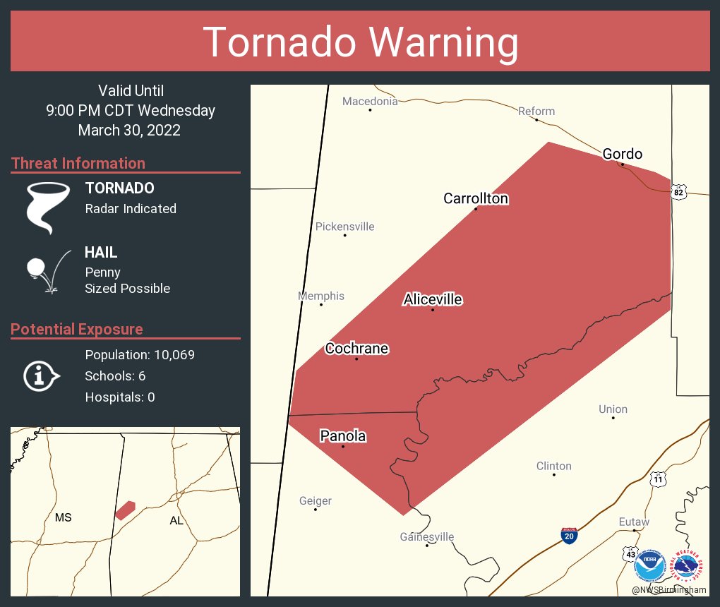 NWS Tornado on Twitter "Tornado Warning continues for Aliceville AL