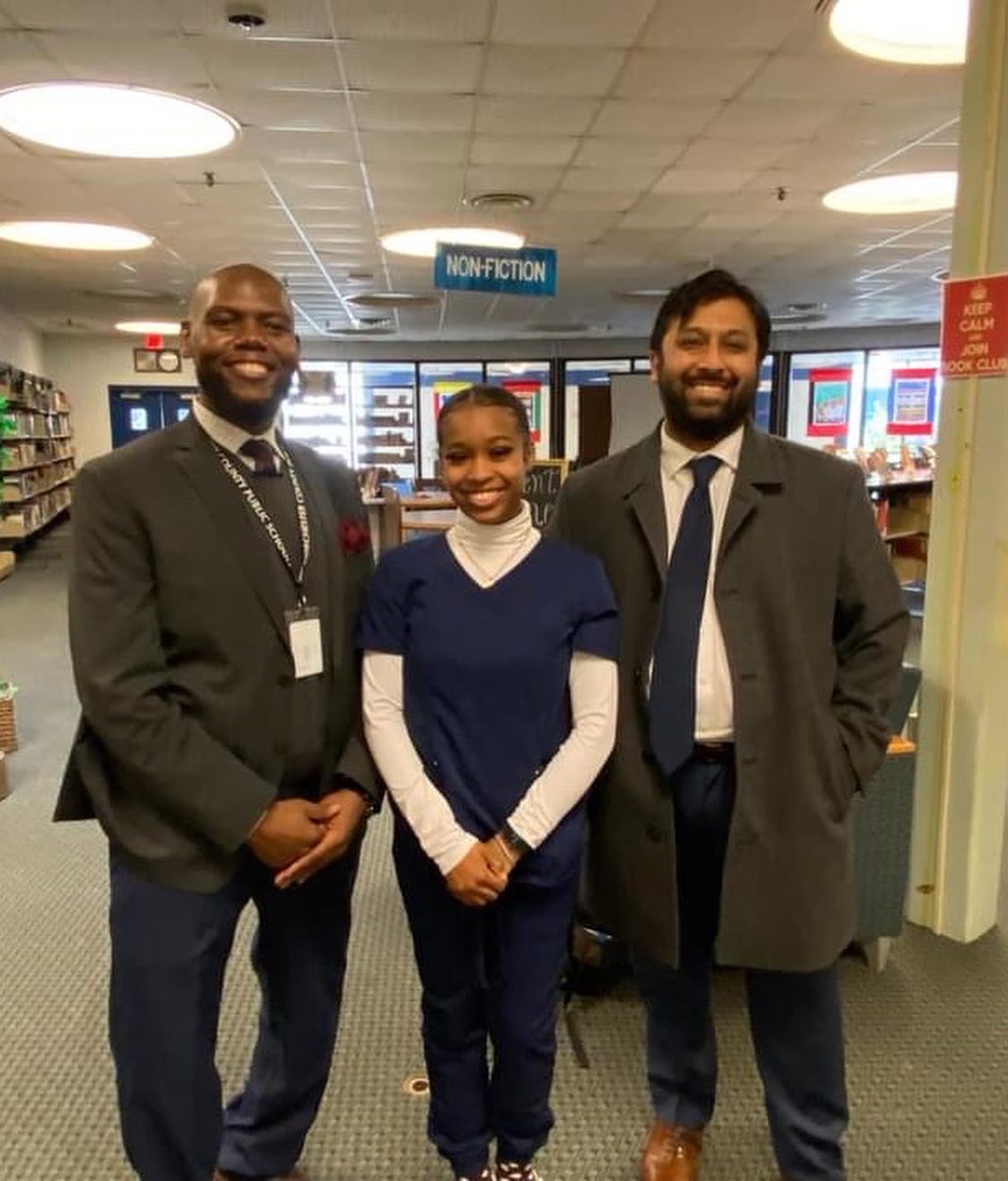 Just an ordinary day at C-SD was not just an ordinary day when Dr. Mohammed Choudhury, State Superintendent of Schools shadowed  Sa'Mara Spriggs. As he followed her and toured C-SDHS with Principal Stover, he had the chance to see, first-hand, our facility, classes, and library.
