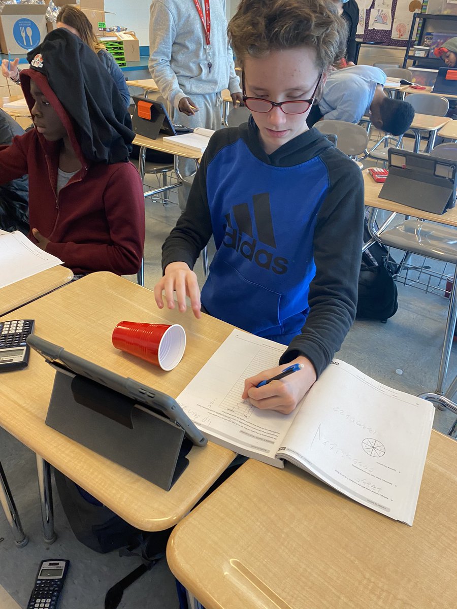 tzelwin's tweet photo. Grade 7 scholars @OrchardSTEM @CLEMetroSchools learn about #ExperimentalProbability and #SampleSpace by tossing cups in a @eureka_math module 5 lesson. https://t.co/aV39Usew6U