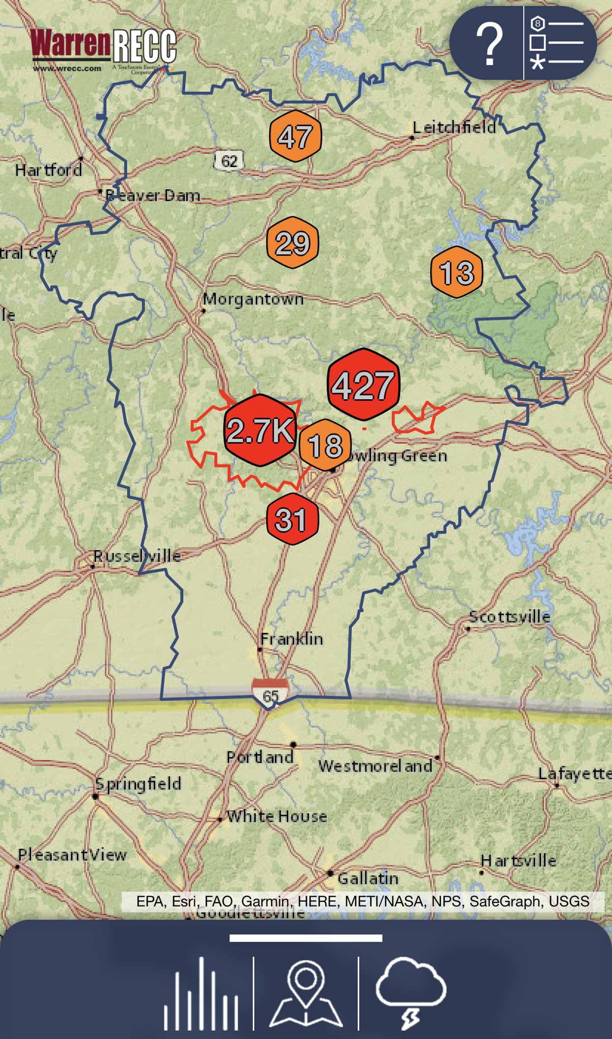 Warren Recc Power Outage Map