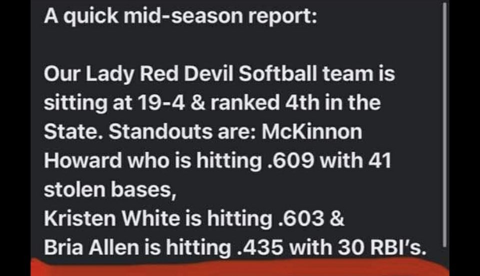 BriaAllen2024's tweet photo. Half way through the season and a tough weekend ahead! #reddevilfast π¨#reddevilstrong πͺπΎ https://t.co/p1xkEIeGfH