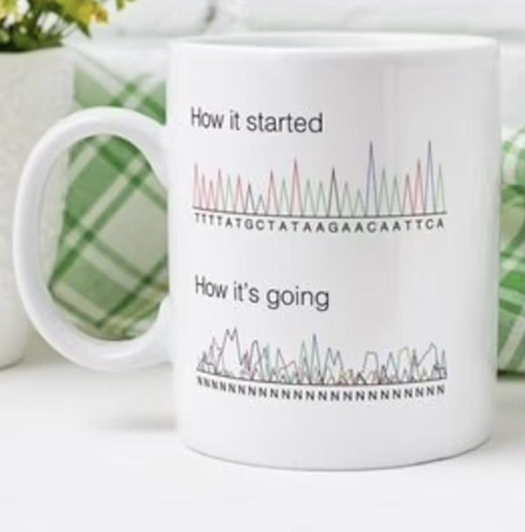 markowenmartin's tweet photo. Having just discussed how to evaluate DNA chromatograms with my undergraduates, this made me laugh so much.  I think I need to develop my own version. https://t.co/TwWacr8paN