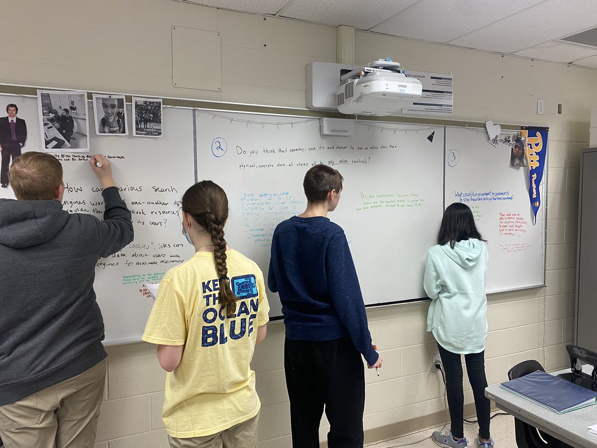 MsChoe27's tweet photo. AP #ComputerScience Principles had a silent discussion based on questions that they formulated about computing innovations and the digital divide https://t.co/fKxISU5shw