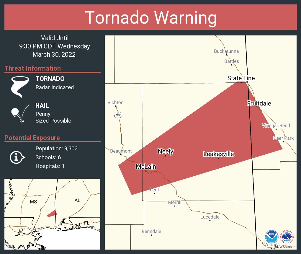 NWS Tornado on Twitter "Tornado Warning including Leakesville MS