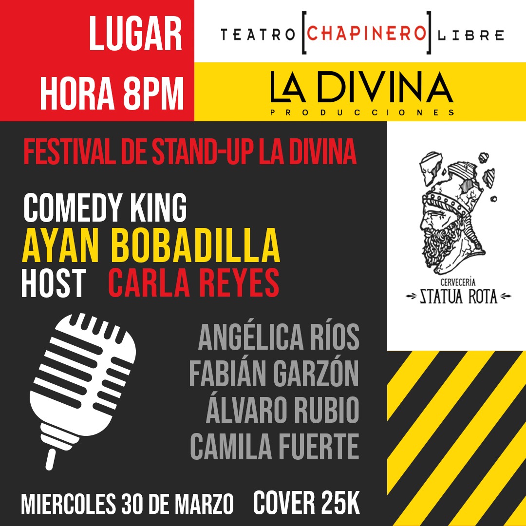 InfinitumAulaSp's tweet photo. Estamos en el @teatrolibrebog con la #ladivinaproducciones y una fantastica noche de #StandUpComedia con @carlareyes y @ElGarzonS 🥳🥳🥳🥳🥳 https://t.co/c9SsCV33oE