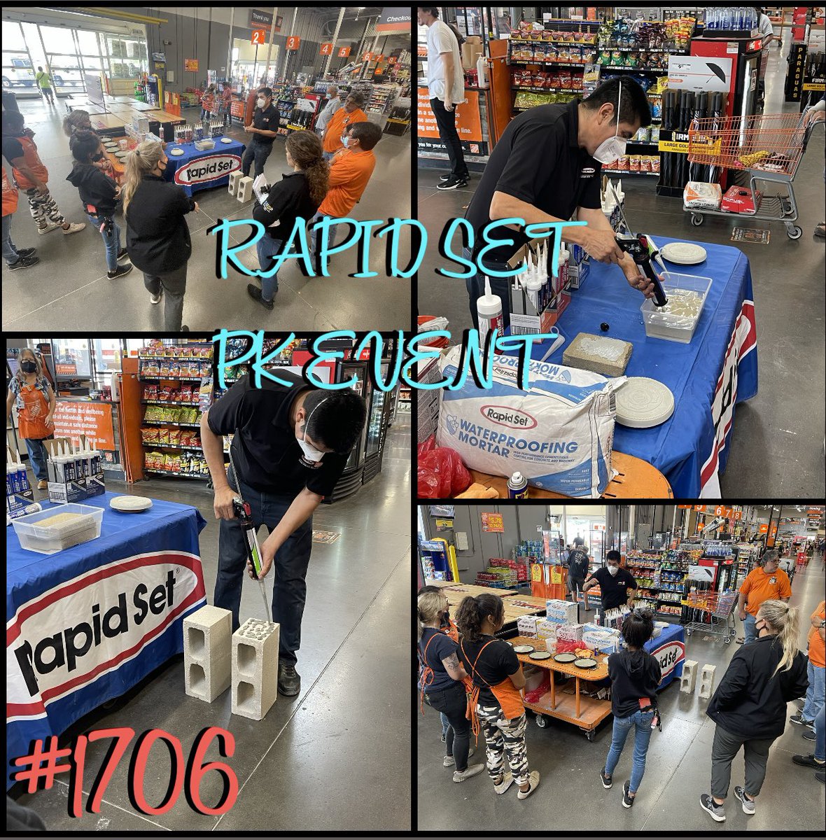 P.K. Day @ Store #1706
Mahalo Louise From Rapid Set            For Demonstrating Why Rapid Set is A Premium Product For Your Next Project, Sold At The #1 Home Improvement Retailer                   “The Home Depot”