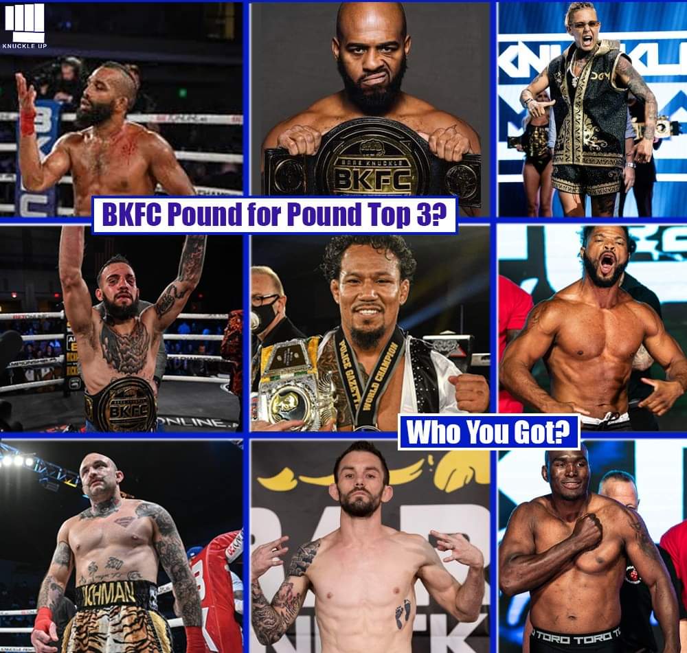 KnuckleUpMedia's tweet photo. Knuckle Up Fam. Who would you rank as your top 3 pound-for-pound BKFC fighters?
#knuckleup #bkfc #bareknuckle #knuckleupmedia https://t.co/afOXLKwGLr