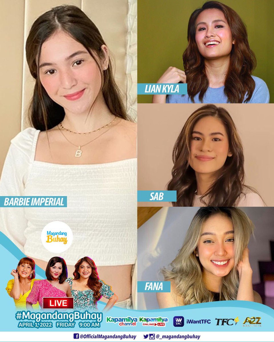 _MagandangBuhay's tweet photo. Salamat sa pagsama sa amin ngayong umaga, mga momshie! Bukas, LIVE NA LIVE nating makakakwentuhan sina Lian Kyla, Fana, Sab at Barbie Imperial! 

See you all uli rito sa #MagandangBuhay! https://t.co/D4kVL70di1