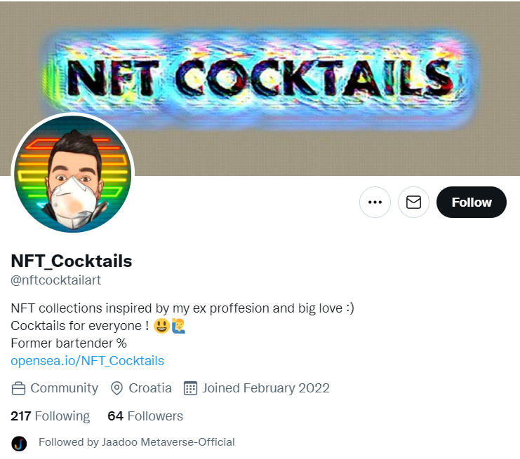 JaadooMetaverse's tweet photo. 🏆#NFTArtist of the Day 🏆 @nftcocktailart
Support and Buy@ https://t.co/oGdXiE5CyP
More @ https://t.co/9pOkddKitl
#nfts #artist #digitaldrawing #NFTProject #nft #NFTCommmunity #cryptoart #WazirXNFT #NFTCroatia #raribleNFT #Metaverse #PolygonNFTs #OpenSeaNFT #Croatia #crypto https://t.co/XGea8tBGc9