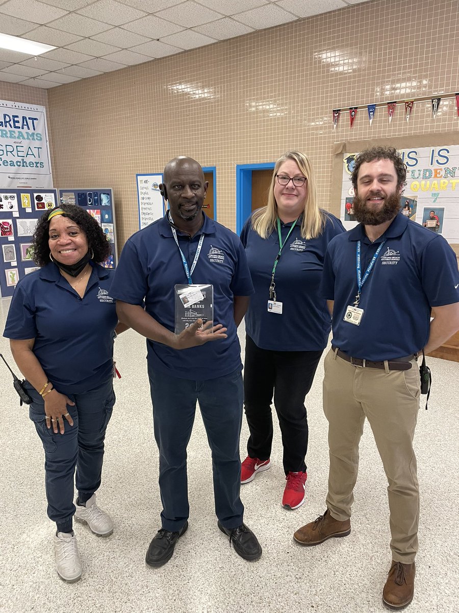 Congrats to our amazing security leader Mr. Banks, recognized as out TA of the year!  <a href="/BrandonChargers/">Brandon Chargers⚡️</a> couldn’t manage without you!