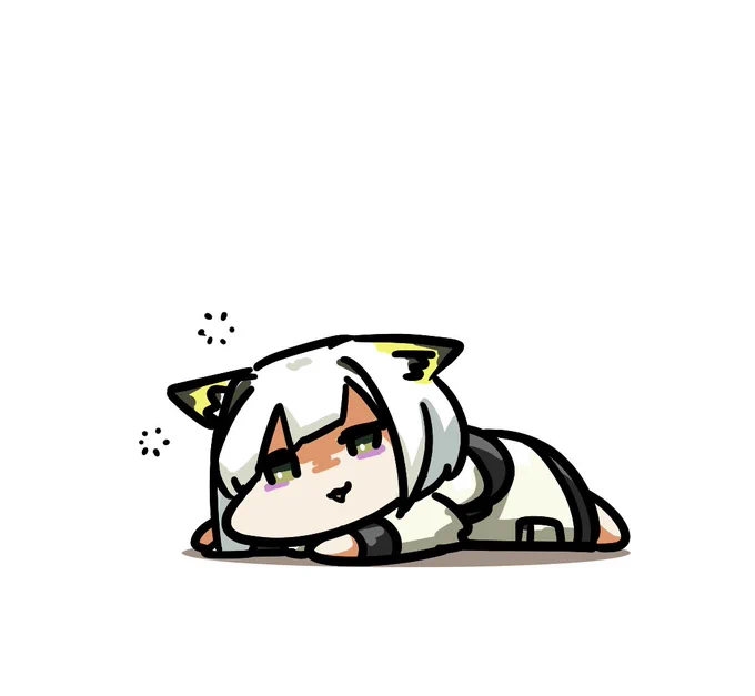 徹夜続きで猫になるケルシー 