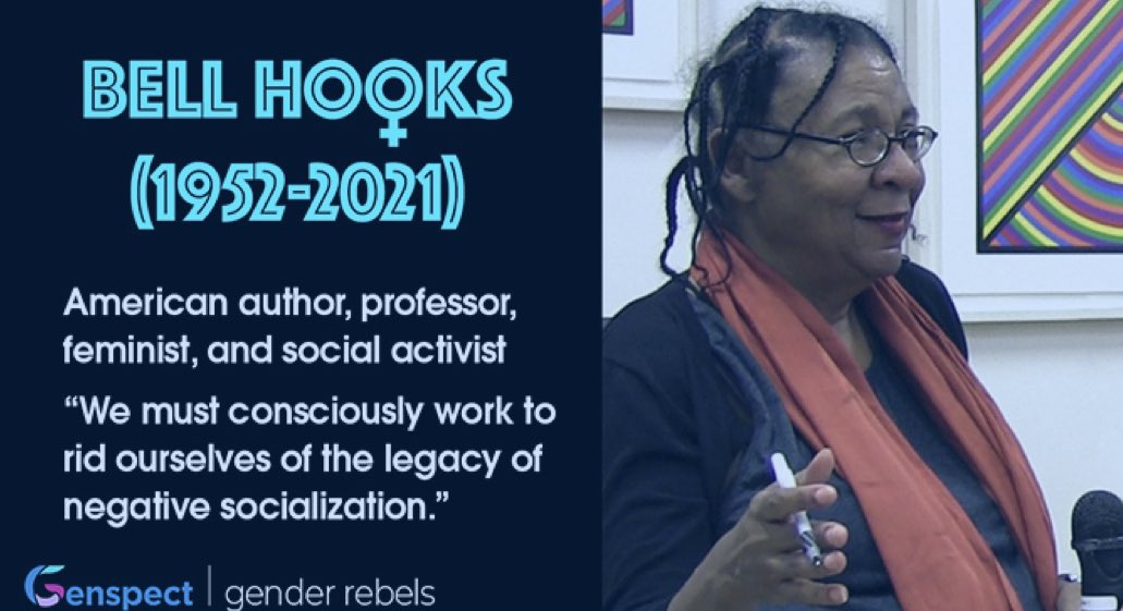 genspect's tweet photo. Tonight’s female #GenderRebel in honor of #WomensHistoryMonth is the brilliant bell hooks! https://t.co/KTql2JXOa3