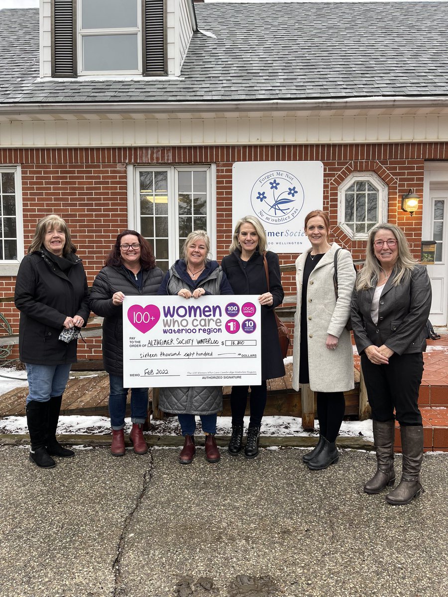 100 Women Waterloo Region does it again! These amazing women raised and donated $16,800 to Alzheimer’s Waterloo Wellington. <a href="/alzsocww/">Alzheimer Society WW</a>      @NickPodetz_TD <a href="/Anna_Iacobelli/">Anna Iacobelli</a> <a href="/LizHarding_TD/">Elizabeth Harding</a> <a href="/carmela_TD/">Carmela Sabatino</a> <a href="/whaley_chase/">Lisa</a> <a href="/lindsaykennyTD/">Lindsay Kenny</a> <a href="/100WomenKCW/">100WomenWhoCare</a>