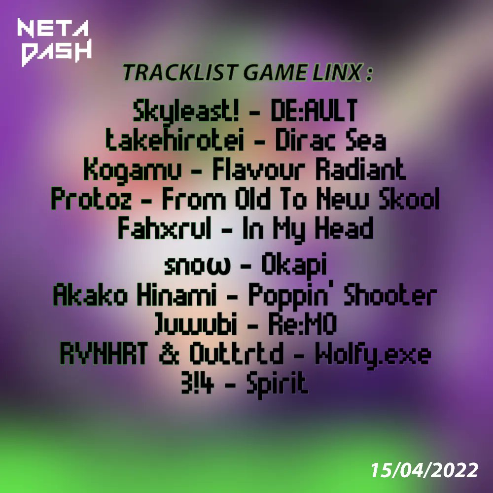 Tracklist GAME LINX VOL. 1
<a href="/Skyleast_music/">Skyleast!☁️</a> <a href="/takehirotei/">takehirotei</a> <a href="/Koga_Mu/">Kogamu</a> <a href="/protoz_official/">Shermar VDH 👈🏿</a> <a href="/snowynteriam/">snoω / Wynteriam 「Phenomenal Waves」</a>  <a href="/AkakoHinami/">Akako Hinami | VGEN Commissions OPEN 1/2</a> <a href="/JuwubiMusic/">Juwubi</a>  <a href="/rvnhrt/">LonelyWolfyBoi 🐺</a> <a href="/_newbieabadi_/">NEWBIE(ABADI)</a> x <a href="/Dimsrmdhnu_/">DimsR</a> (3!4)
