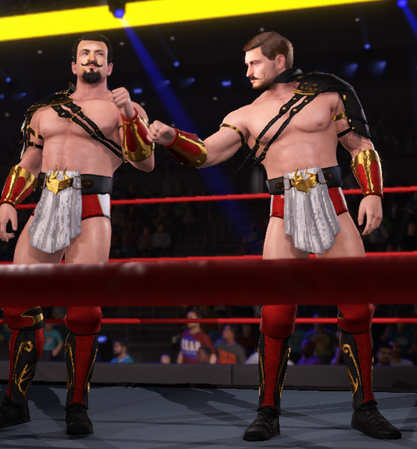 FreshCAWsNet's tweet photo. NEW TAG TEAM:
"The Renaissance"
Leonardo and Michaelangelo (Angelo) Botticelli
Now available for download on Community Creations
Hashtags:
#CAW 
#Original 
#FreshCawsNet
Creator Name: https://t.co/t19bFHYYR2 / FreshCawsNet
#WWE2K22 https://t.co/Pc0uA0lHWg
