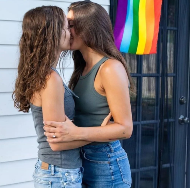 Outdoor lesbian sweet girlfriend