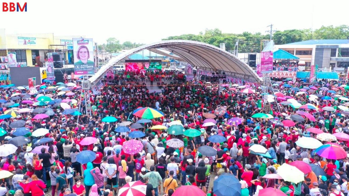bongbongmarcos's tweet photo. Isang napakagandang pagsalubong ang ibinigay ng mga taga-suporta natin sa Carmen, Davao del Norte!

Daghang salamat sa inyong tiwala sa samahan namin nina Mayor Inday Sara. https://t.co/e4geH5CEXd