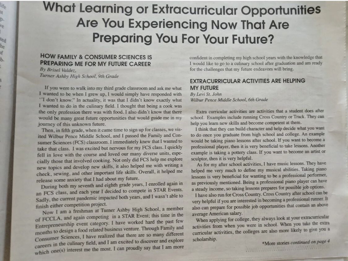 virginiafccla's tweet photo. We are so excited to see the Turner Ashby High School #FCCLA chapter in the news ahead of our 2022 #VAFCCLA State Leadership and Recognition Conference in Virginia Beach. Thank you for your positive public relations efforts, @TAHSFCCLA! We look forward to seeing you at #SLRC22. https://t.co/QHxHHD5jig