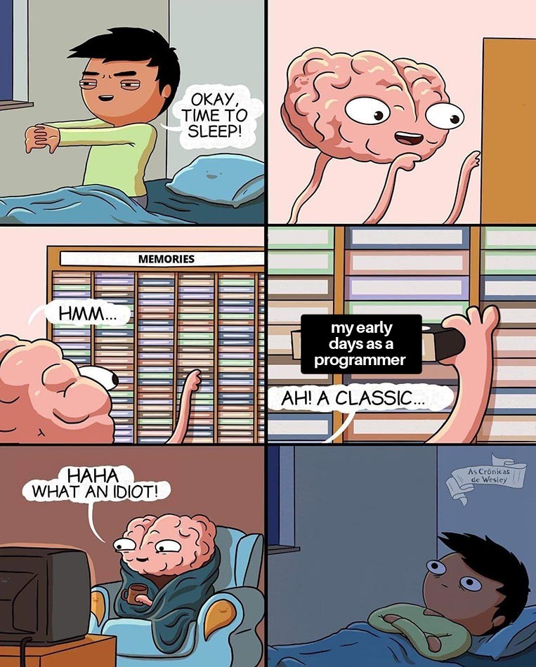 PR0GRAMMERHUM0R's tweet photo. When you were a beginner programmer, what errors did you make? https://t.co/3qGfL4l2qX https://t.co/z81JH1qaoN