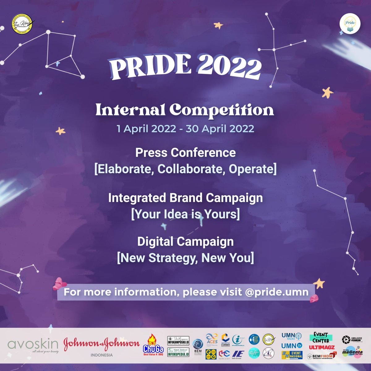 [MEDIA PARTNER PRIDE UMN]

Kalo kata Idgitaf takut tak seindah yang dikira,

Tapi kalo kata PRIDE pasti seindah yang kau kira, kok👉🏻👈🏻

Apalagi PRIDE kasih banyak benefit buat mahasiswa mulai dari ilmu, E-Wallet, sampe TIKET MAGANG GRATIS!

Kepo? Gas cek Instagram <a href="/pride/">Pride</a>.umn aja