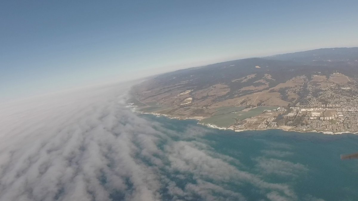 ikluft's tweet photo. The 360° turn over Monterey Bay at Santa Cruz was a nice view but unplanned. NorCal Approach said skydivers were jumping at Marina #KOAR, our destination airport. Suggested we delay arrival a moment. So we captured more of the view for you.😎 #aviation #pilot #avgeek https://t.co/Zxtkx7vnl6