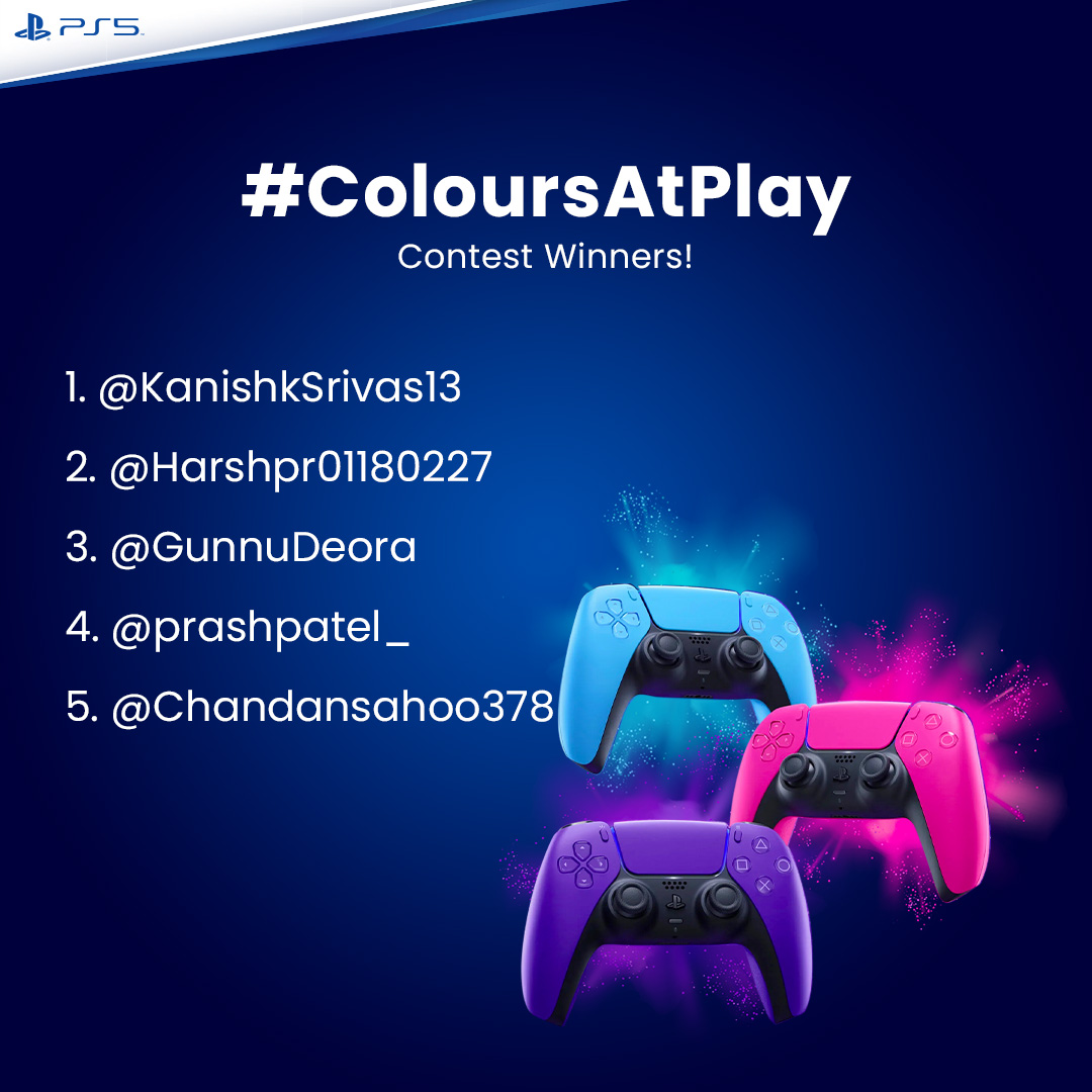 PlayStationIN's tweet photo. Congratulations to all of our #ColoursAtPlay winners! Share your details with us via DM by tomorrow to claim your reward. https://t.co/TWpc7gLyvf