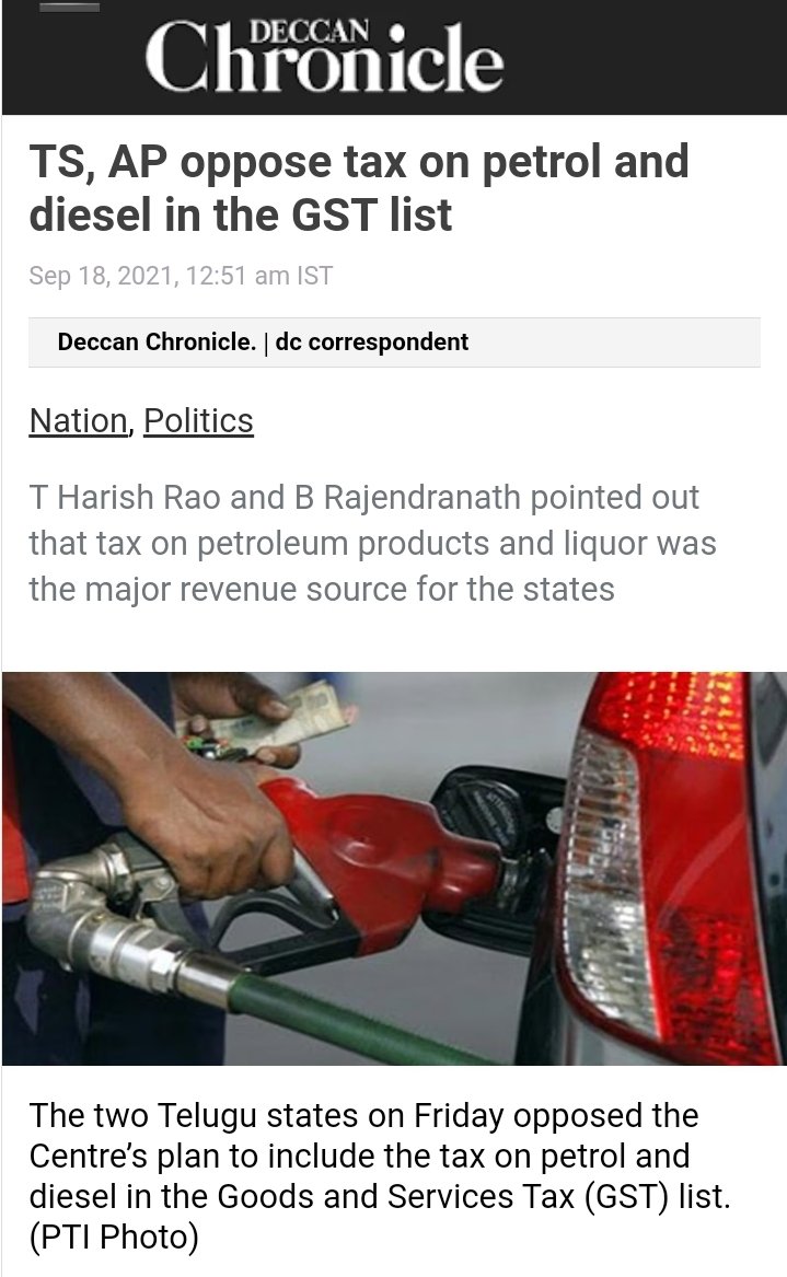 Venkat1575's tweet photo. @KTRTRS When ever central asks to bring petrol/diesel into GST, the first state who denies is @TelanganaCMO &amp; you talk about the price rise.
If you really concerned about people of Telangana dont show your gratitude in Twitter,show some love on people by agreeing it to bring into the GST https://t.co/eJYaFH1Klr