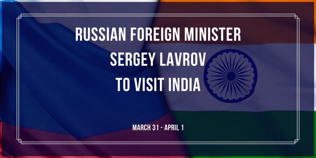 🇷🇺🇮🇳 Russia's Foreign Minister Sergey #Lavrov to pay an official visit to the Republic of India on March 31 - April 1

#RussiaIndia