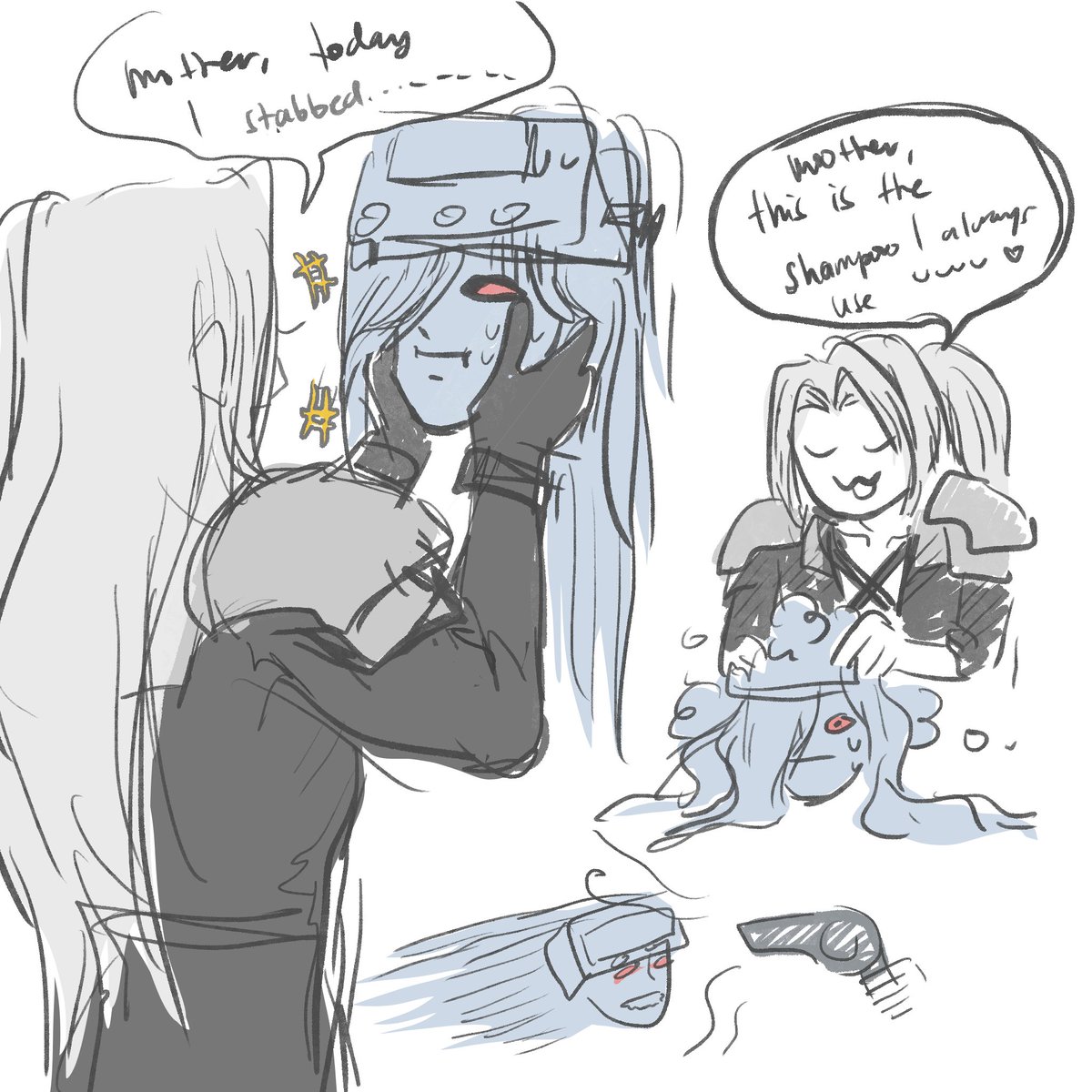jrse1970's tweet photo. sephiroth and jenova - mom and son bonding time lmao https://t.co/krJUxYgjpv