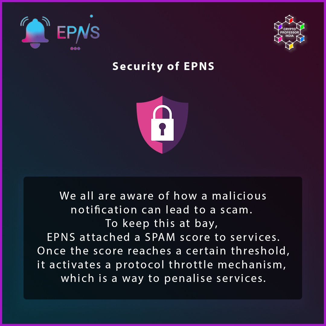 cryptoprofesso9's tweet photo. How EPNS keeps malicious notifications at bay ?
.
.
.
.
#epns #push #notifications #security #spam #spamscore #services #channels #users https://t.co/6xDhs3Fh8I