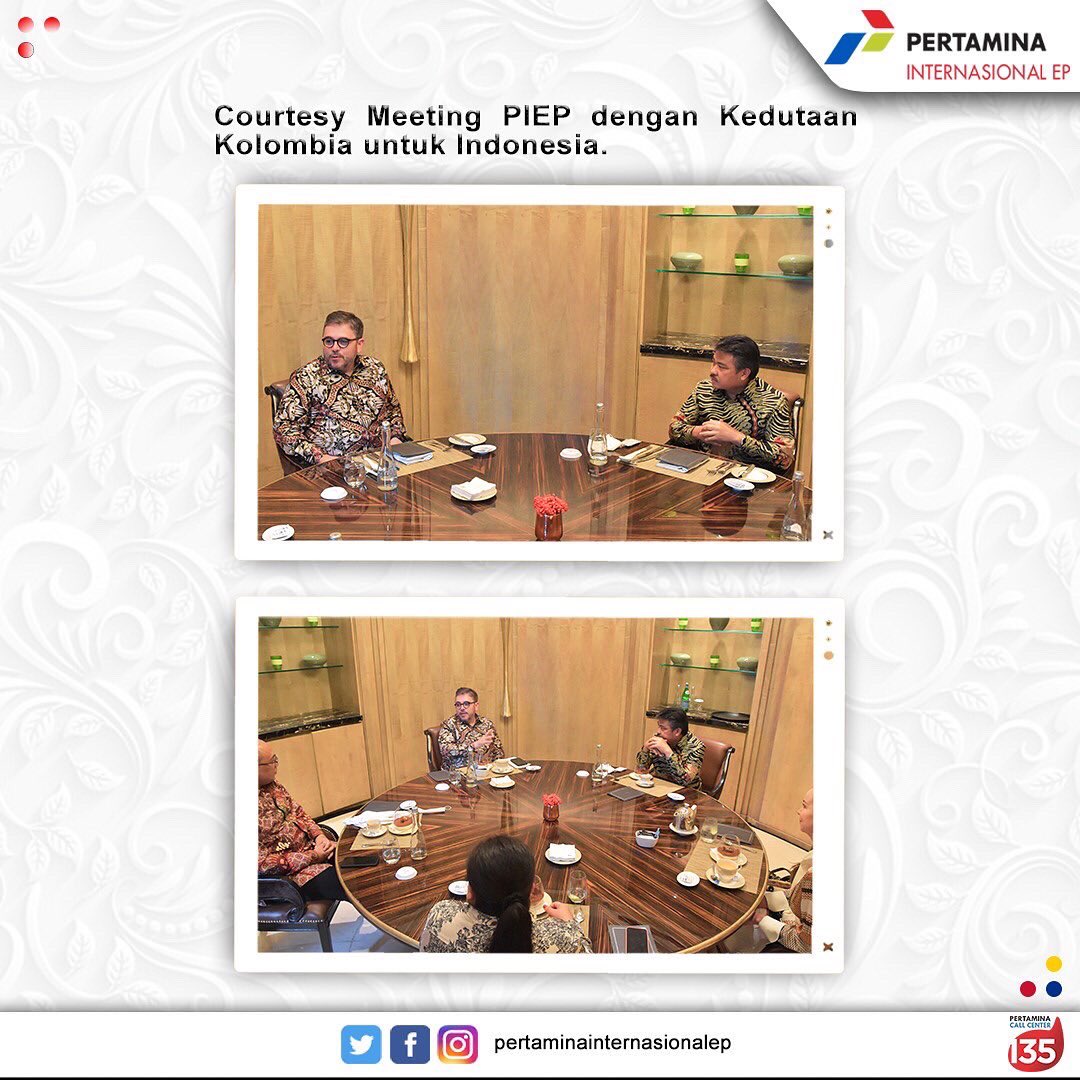 Pertaminapiep's tweet photo. Courtesy Meeting – Direktur Utama PT Pertamina Internasional EP dengan Duta Besar Kolombia untuk Indonesia (28/3). Courtesy Meeting diselenggarakan secara hybrid.
#PIEP
#SubholdingUpstream https://t.co/v4MsRqhyjj