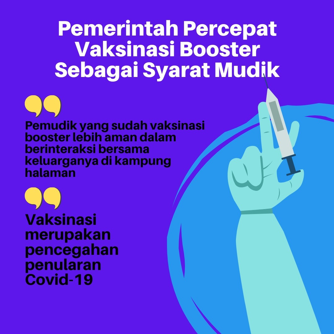 andreramadhan93's tweet photo. Pemerintah percepat vaksinasi Booster sebagai syarat mudik, Booster Silaturahmi Aman https://t.co/1yrbYhm07D