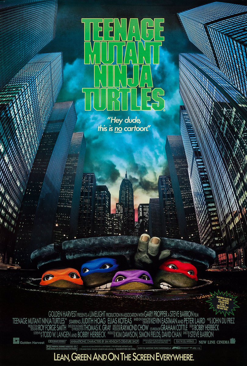 FilmNewsNos's tweet photo. 🎬MOVIE HISTORY: 32 years ago today, March 30, 1990, the movie ‘Teenage Mutant Ninja Turtles’ opened in theaters!
#JudithHoag #EliasKoteas #MichaelTurney #JayPatterson #JamesSaito #SamRockwell #JoshPais #RobbieRist #BrianTochi @Corey_Feldman #KevinClash #ErnieReyesJr #TMNT https://t.co/KkZ36PPhf2