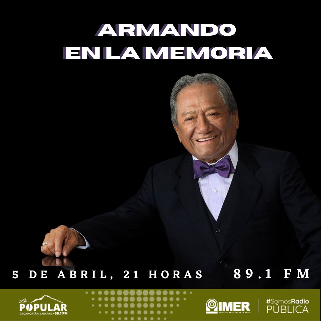 Te invitamos a escuchar la emisión de #ArmandoenlaMemoria,sintoniza a partir de las 21 horas en el 89.1 FM #SomosRadioPública #IMER