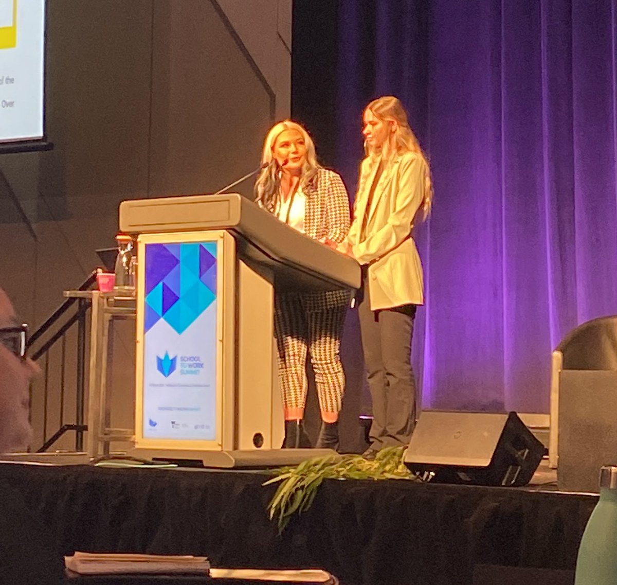 GSGLLEN's tweet image. Let’s get more women into trades and break the stereotypes! Awesome presentation from Brea and Brizayah at the @VicLLENs School to Work Summit #31llens #schooltoworksummit